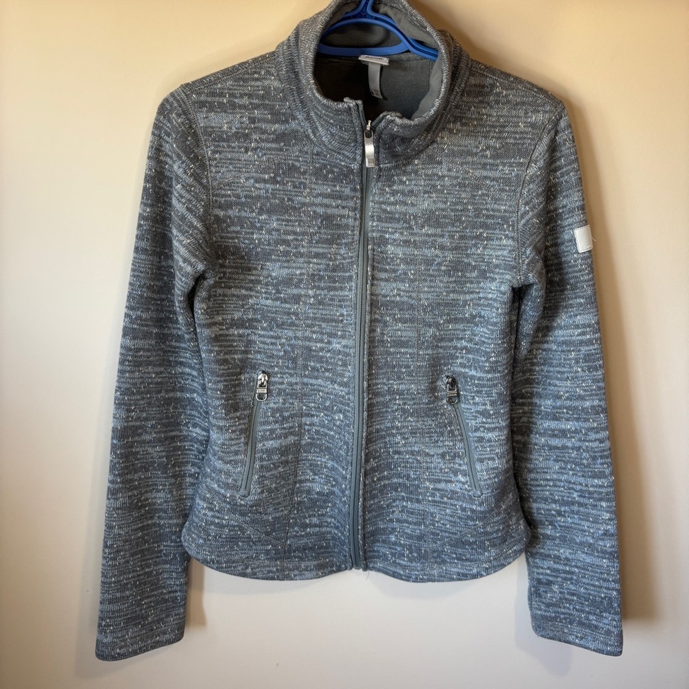 Bench Women’s Grey Heathered Fitted Jacket Zipper & Pockets Gorpcore